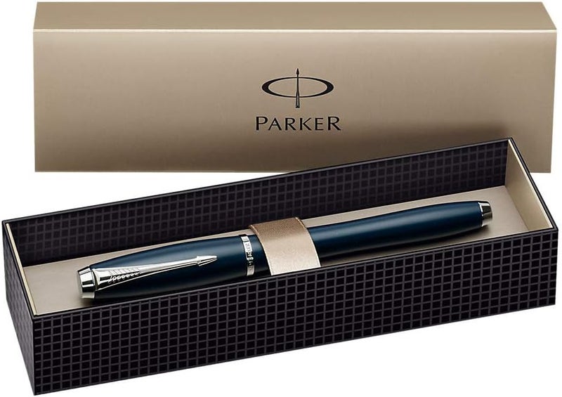Parker Urban Blue Chrome Trim Medium Fountain Pen - Gift Boxed - Image 3